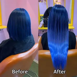 ロング シール+ちび編み込み エクステ梅田🐨のヘアスタイル