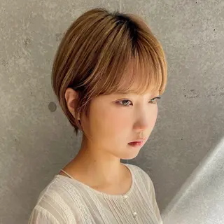 ショート ショート/ボブ/ 白髪ぼかし/しんやのヘアスタイル