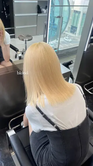 セミロング カラー ハイトーン/透明感 髪質改善/rinaのヘアスタイル