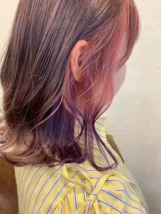 ミディアム カラー インナーカラー🌈 サイトウ ミズキのヘアスタイル