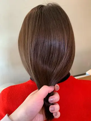 ロング カラー 透明感/オリーブ/ グレージュ/YUKAのヘアスタイル