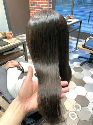 ロング カラー パーマ 縞田 健一のヘアスタイル