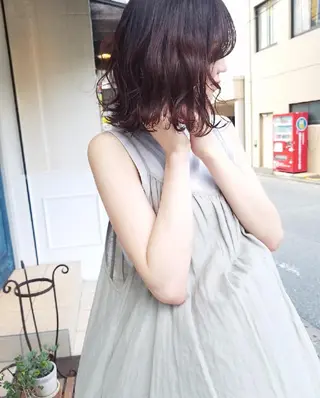 カラー 🙃 透明感カラー/ボブのヘアスタイル