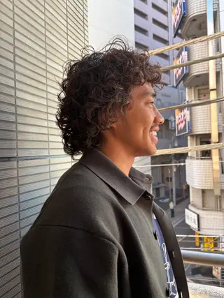 ミディアム パーマ メンズ パーマ/藤沢 湘南/HYOのヘアスタイル