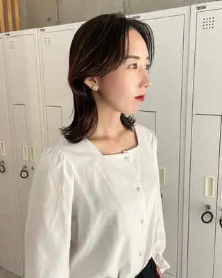 ミディアム ブリーチ/ベージュ 💕/momoaのヘアスタイル