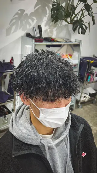 ショート パーマ メンズ Je suis heureuse Tres所属・✨骨格矯正メンズ特化 美容師公平✨のヘアスタイル