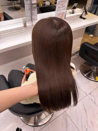 ロング カラー 🥯縮毛/レイヤー/ ベージュヘア🥯のヘアスタイル