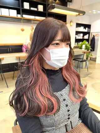 ロング カラー ヘアアレンジ 🎀暖色カラー🎀 ♡yurika♡のヘアスタイル