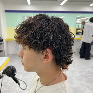 ショート パーマ メンズ *モデル募集🤍横浜 透明感カラー🫧のヘアスタイル