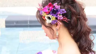 ヘアアレンジ ロング ヘアアンドメイクムタ 新居のヘアスタイル