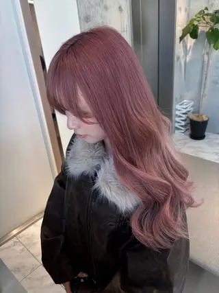 ミディアム カラー rina／ベージュ ワンホン/韓国ヘアのヘアスタイル