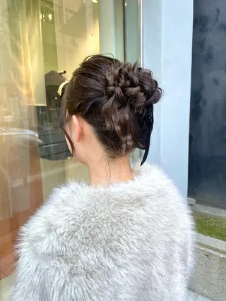 ミディアム ヘアアレンジ Then所属・mana/ハイトーン /ヘアアレンジ🎀のヘアスタイル