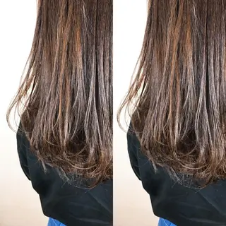 ミディアム カラー 韓国レイヤーカット/ ダブルカラーのヘアスタイル