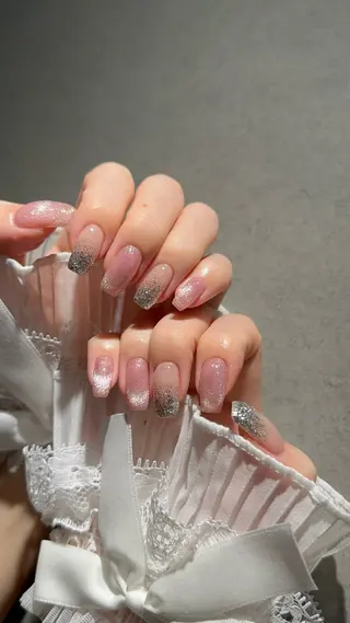 ネイル I-nailロング /ワンホン/キラキラのネイルデザイン