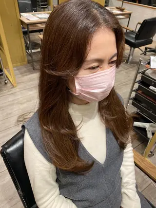 ロング kanon♡ 暖色カラー‎🤍のヘアスタイル