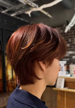 ミディアム カラー メンズ ダウンパーマ/韓国 ヘア/ブリーチ/桑本のヘアスタイル