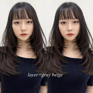 ロング カラー レイヤー/ブリなしW 美玖のヘアスタイル