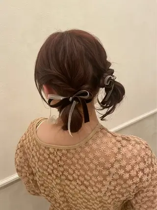 セミロング ヘアアレンジ 韓国風パーマ/ヘア セット/店長みづきのヘアスタイル