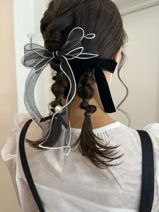 ミディアム カラー ヘアアレンジ ツキノキ ミナのヘアスタイル