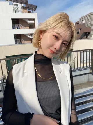 ミディアム メンズ縮毛矯正 ニュアンスパーマのヘアスタイル