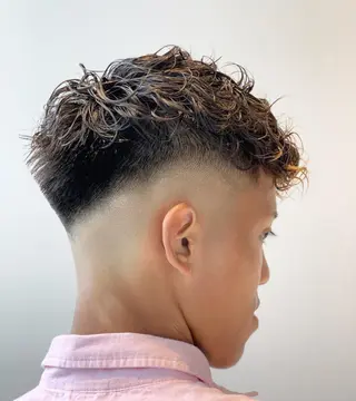 ショート パーマ メンズ BINGO HAIR WORKS 【ビンゴヘアワークス】所属・🎱メンズフェード 特化HYOGA🎱のヘアスタイル