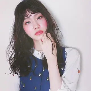 セミロング ロング カラー パーマ ヘアアレンジ Beronica所属・beronica ベロニカのヘアスタイル