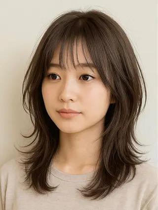 セミロング 映える顔まわり/前髪 特化 💗 ユキマのヘアスタイル