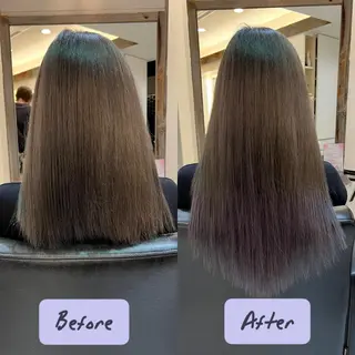 セミロング ‪🤎艶感ベージュ/ ミルクティー‪🤎のヘアスタイル