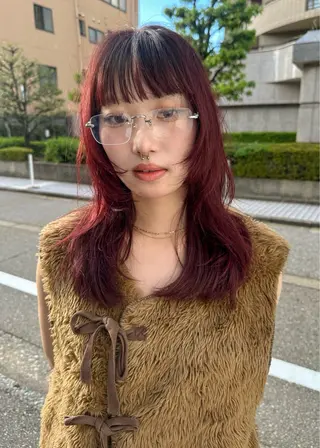 ミディアム カラー レイヤー/パーマ/ taroのヘアスタイル