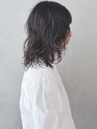 ミディアム パーマ 小顔ボブ/お悩み解決 /ボブパーマ/とういのヘアスタイル