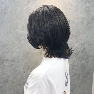 ミディアム 所渉/韓国レイヤー /ウルフカットのヘアスタイル