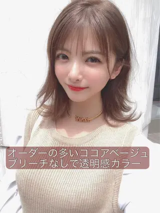 ミディアム カラー ブリーチ＆カラーが 得意☀️望月宣雄☀️のヘアスタイル