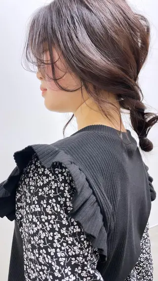 セミロング カラー HARUNA🤍 大人ショートヘアのヘアスタイル