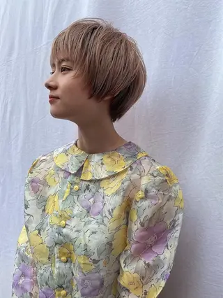 ショート カラー ひなた 艶カラー/渋谷のヘアスタイル