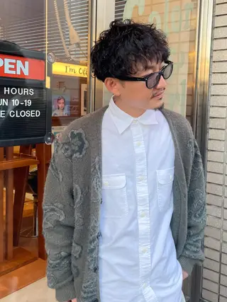 ショート パーマ メンズ SASAnagano 岩下サードゥのヘアスタイル