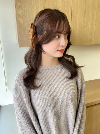 ロング カラー 新宿/韓国ヘア 中明度カラー/かやのヘアスタイル