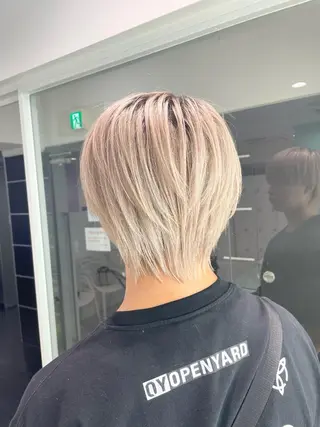 セミロング ヘアアレンジ メンズ 艶カラー の達人のヘアスタイル
