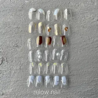 ネイル anyora nail salon所属・大人ワンホン キラキラ／Ayanoのネイルデザイン