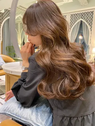 セミロング カラー 木屋元一/透明感 /前髪/韓国ヘアのヘアスタイル