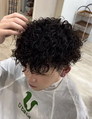 ショート パーマ メンズ Utata  literie所属・嵯峨 大地／パーマ／ ハード系／特殊系のヘアスタイル
