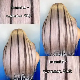 セミロング カラー ヘアアレンジ 🔥ハイトーンカラー ギャルNAOKI🔥のヘアスタイル