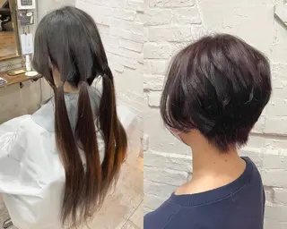 ショート 【ピンク/韓国ヘア/ ヘアセット】亜海のヘアスタイル