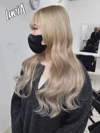 ヘアアレンジ ロング カラー LuciA/エクステ カラーのヘアスタイル