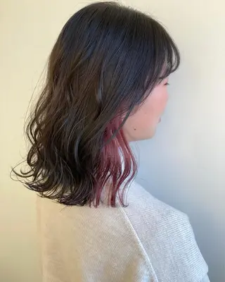 セミロング カラー nono/パーマ /顔まわりカット🐈のヘアスタイル