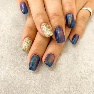 ネイル ゴテゴテ💙ワンホン リオナのネイルデザイン