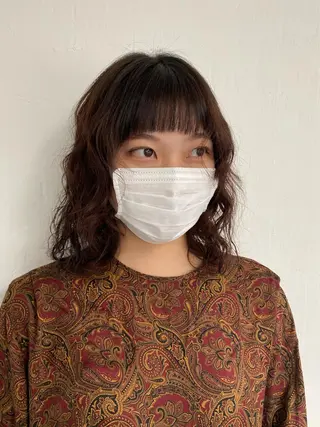 ミディアム パーマ パーマ、髪質改善 菊地美月のヘアスタイル