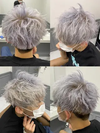 ショート カラー パーマ ヘアアレンジ メンズ 🔥メンズパーマ特 化🔥渡辺一翔🔥のヘアスタイル