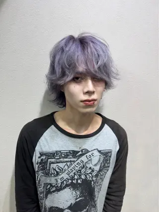 ショート カラー メンズ naito/ブリーチ /エクステ/縮毛のヘアスタイル