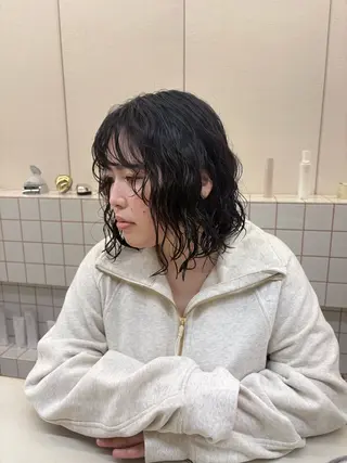 ミディアム パーマ NIKO/名古屋/ 伏見/花屋併設のヘアスタイル