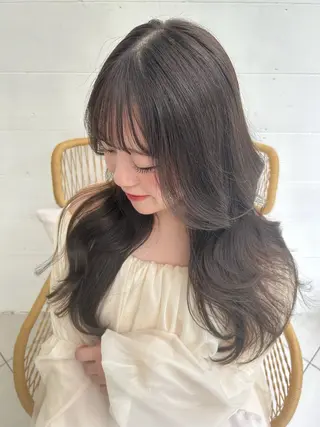 ロング カラー Rina🎀透明感 ブリーチなしカラーのヘアスタイル